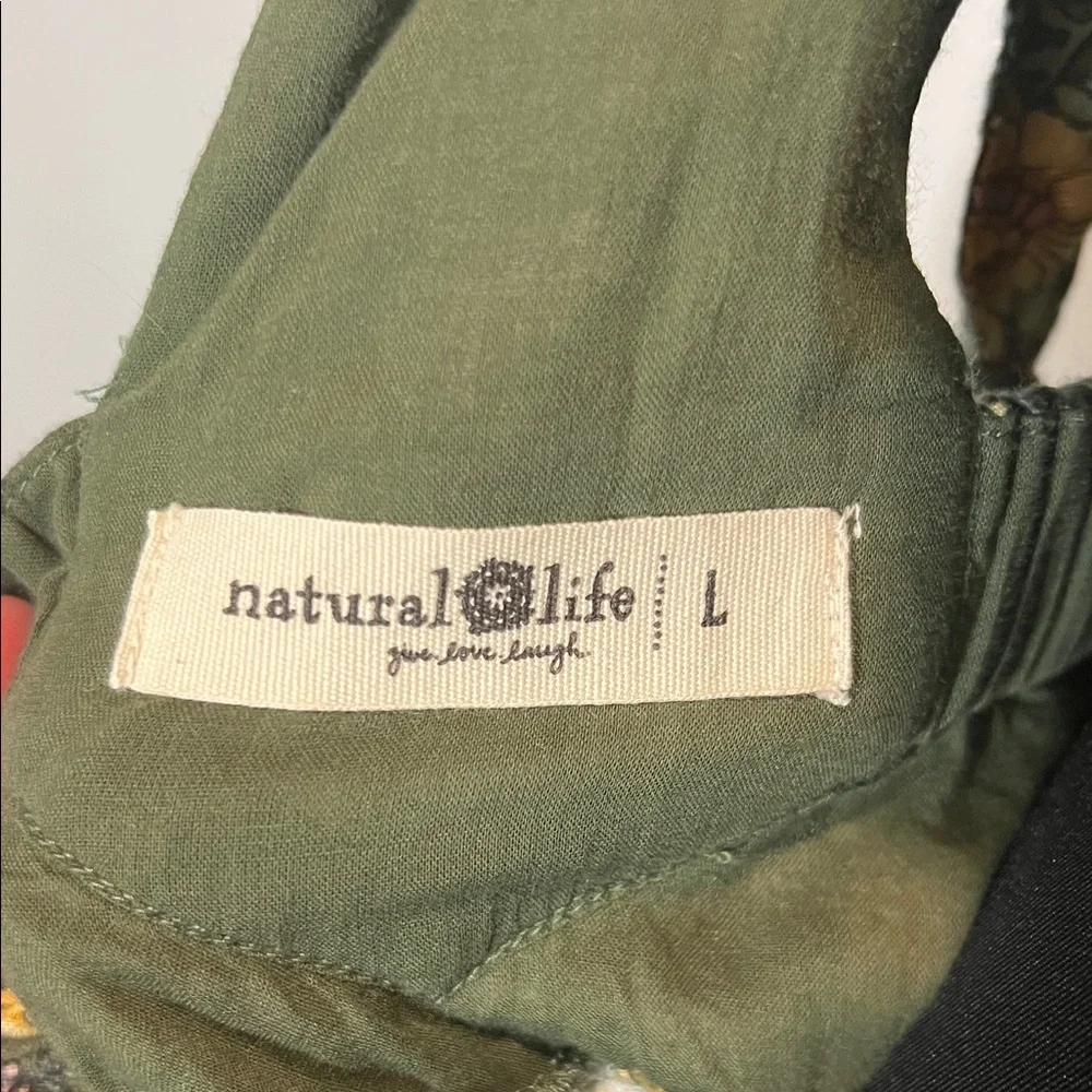 NATURAL LIFE Dark Green Floral Jumpsuit - Picture 4 of 4
